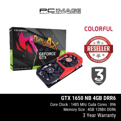 COLORFUL GeForce GTX1650 4GB DDR6 Graphic Card - CFL-GTX1650-NB-4GB6
