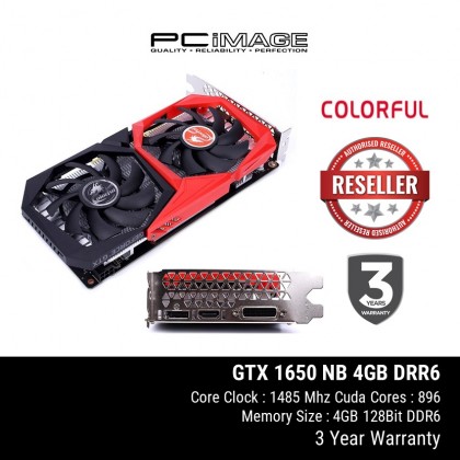 COLORFUL GeForce GTX1650 4GB DDR6 Graphic Card - CFL-GTX1650-NB-4GB6
