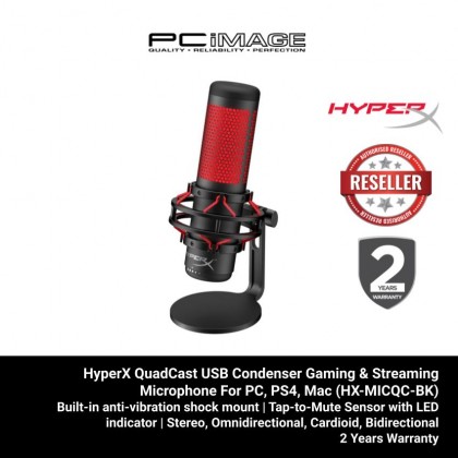 HyperX QuadCast USB Condenser Gaming & Streaming Microphone For PC, PS4, Mac (HX-MICQC-BK)