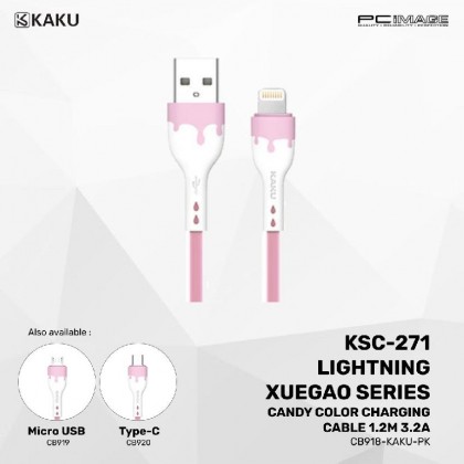 KAKU KSC-271 Type-C Xuegao Series Candy Color Charging Cable 1.2M 3.2A
