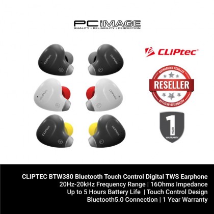 CLIPTEC BTW380 Bluetooth Touch Control Digital TWS Earphone