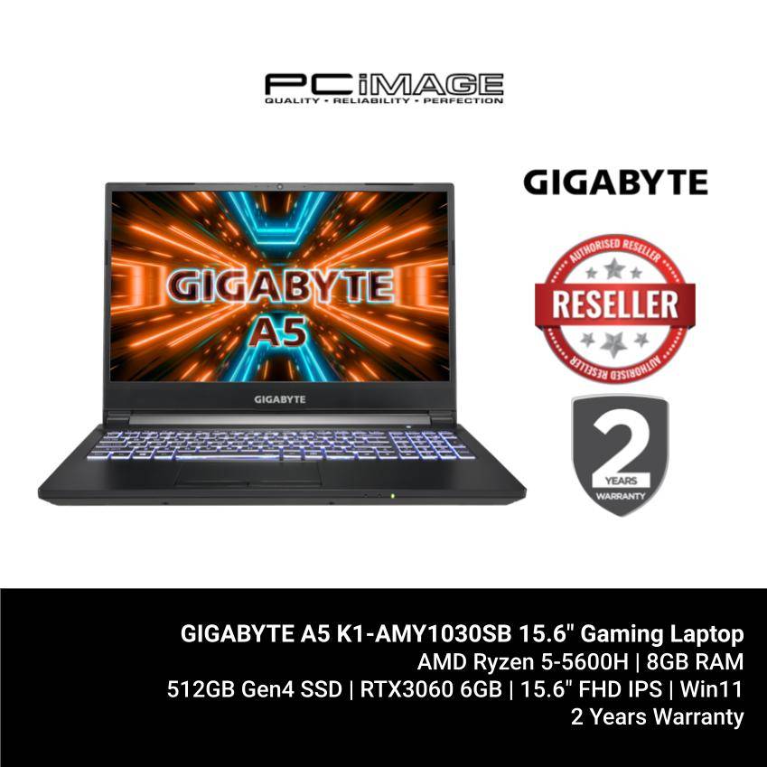 GIGABYTE A5 K1 15.6" Gaming Laptop (R55600H, 8GB, 512GB, RTX3060