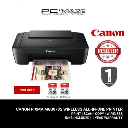 [E-STORE EXCLUSIVE] CANON PIXMA MG3070S COMPACT WIRELESS ALL-IN-ONE PRINTER (Print, Scan, Copy)