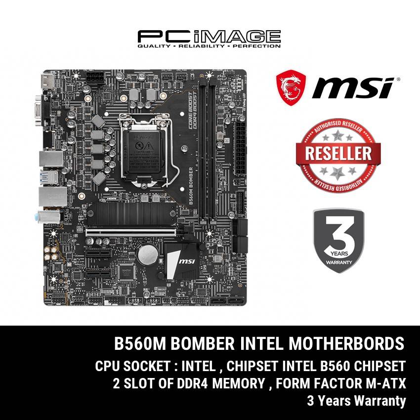MSI B560M BOMBER SOCKET LGA1200 MOTHERBOARD | PC IMAGE MALAYSIA