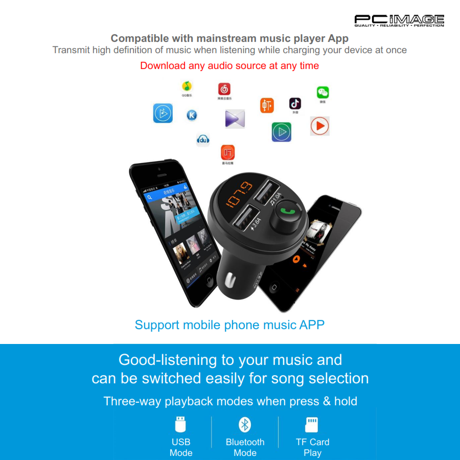 EARLDOM ETM42 Bluetooth V5.0 Car FM Transmitter with Dual USB Ports 3