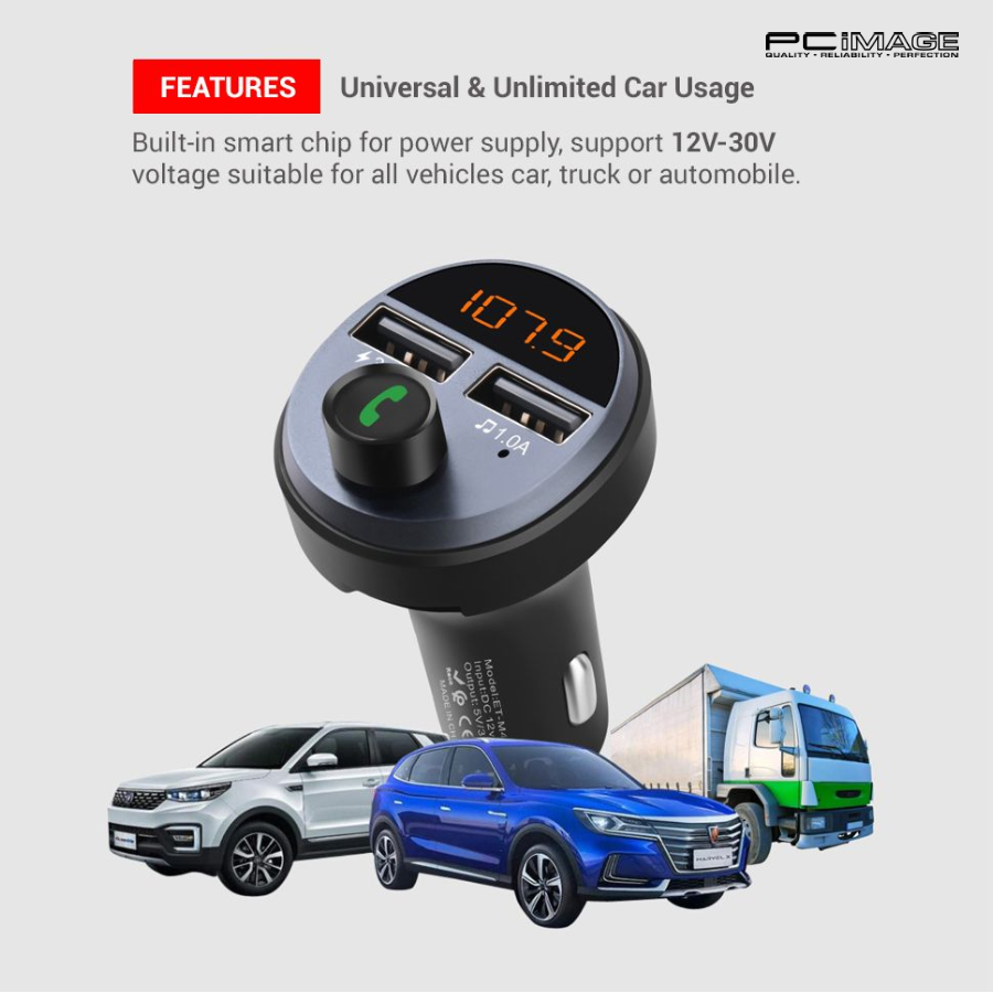 EARLDOM ETM42 Bluetooth V5.0 Car FM Transmitter with Dual USB Ports 3