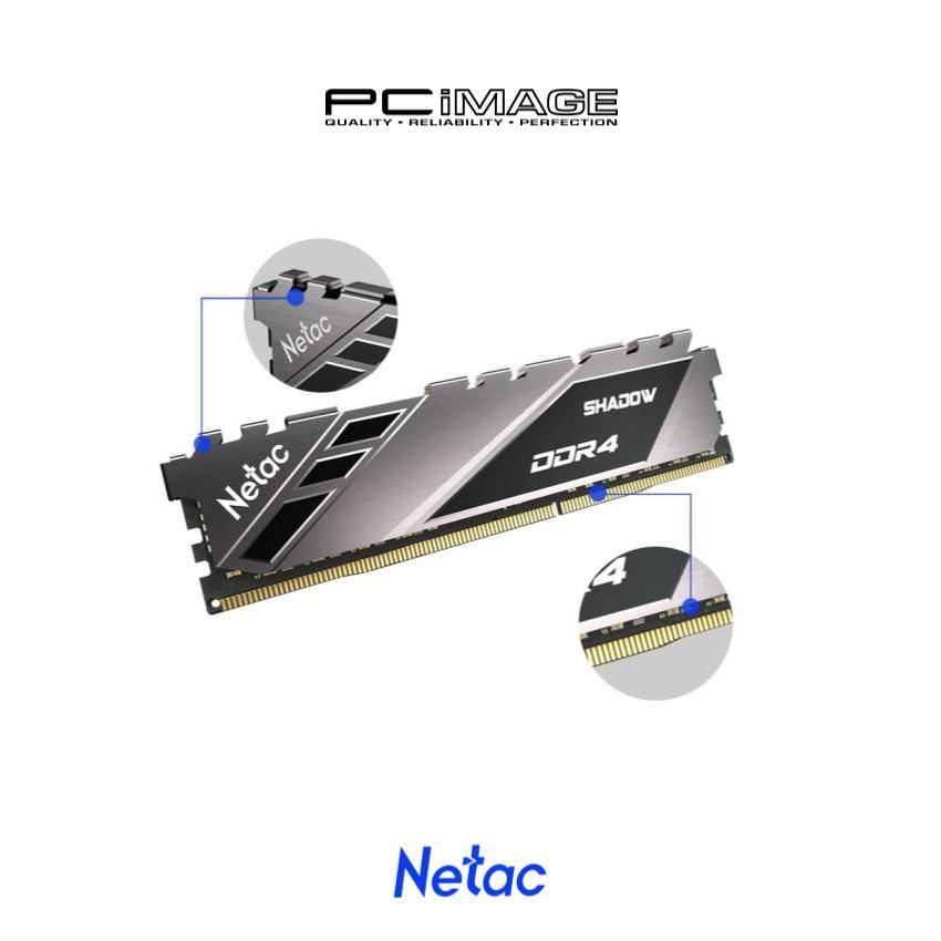 NETAC Shadow DDR4 8GB 2666Mhz RAM Space Grey Heatsink | PC Image