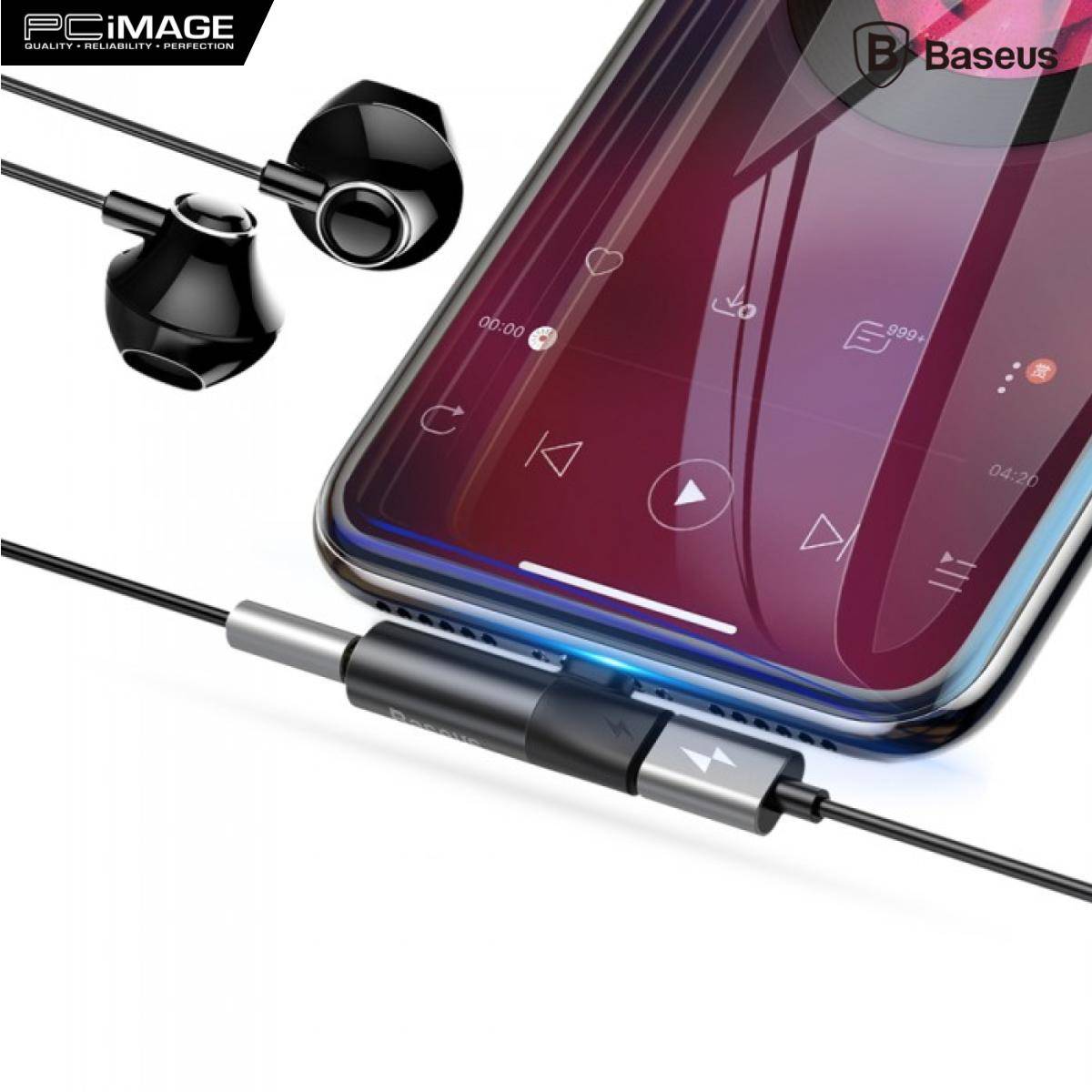 BASEUS CALL4301 AUDIO CONVERTER IP TO IP & 3.5MM AUDIO JACK 2A BLACK