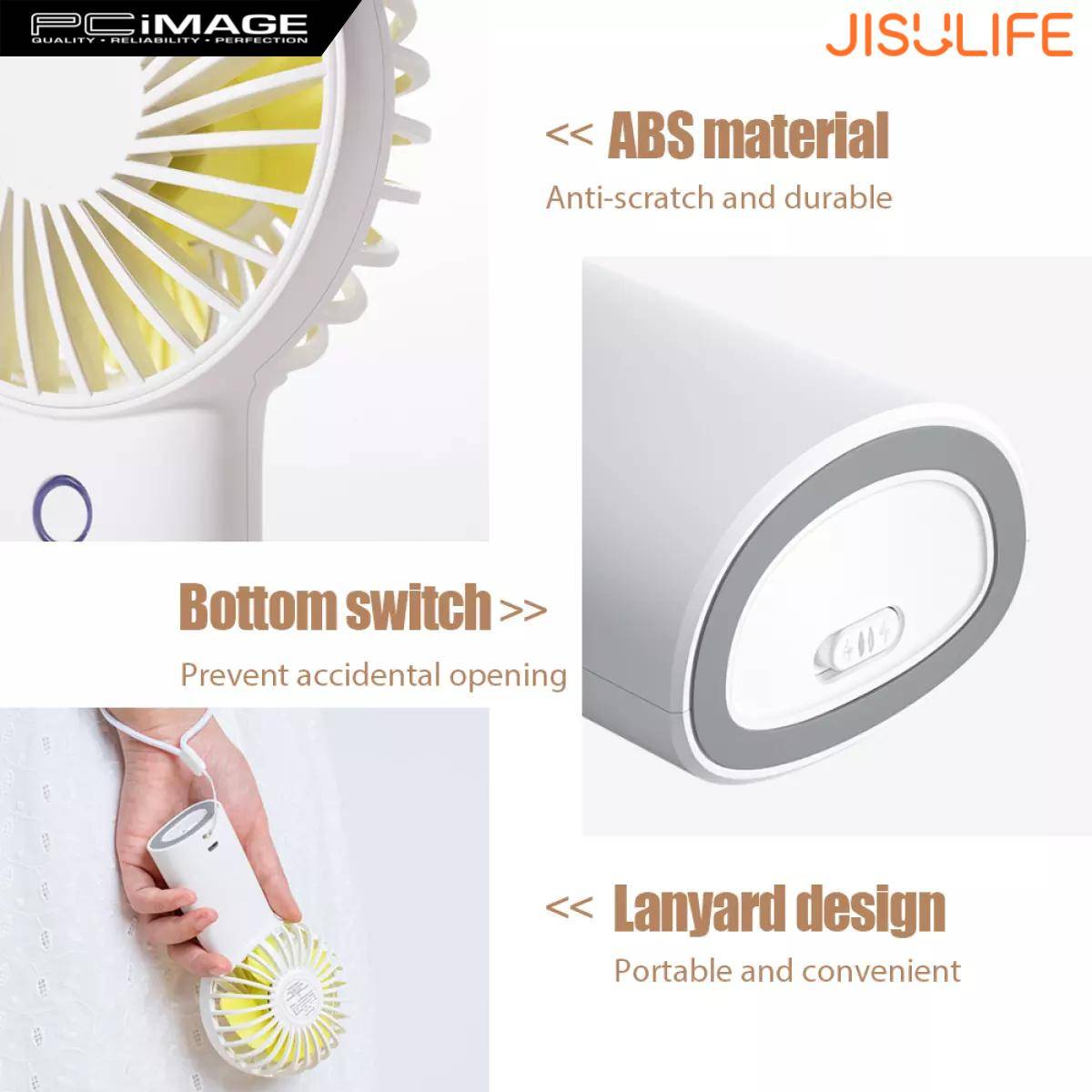 JISULIFE FA10 HANDHELD USB FAN 5000MAH PINK PC Image