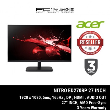 ACER NITRO CURVE GAMING ED270RP 27" 1920X1080 5MS 165HZ DP/HDMI/VA 3YRS WARRANTY