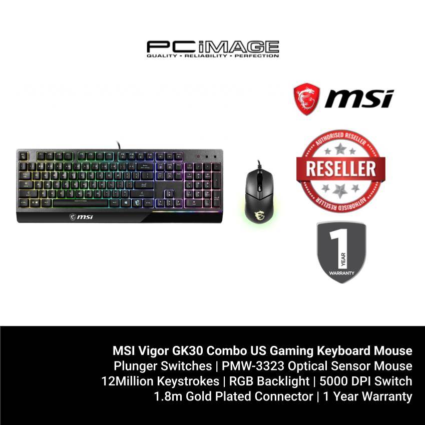 MSI Vigor GK30 Combo US Gaming Keyboard Mouse PC Image