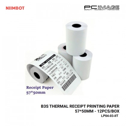 B3S Thermal Receipt Printing Paper 57x50MM - 12Pcs/Box