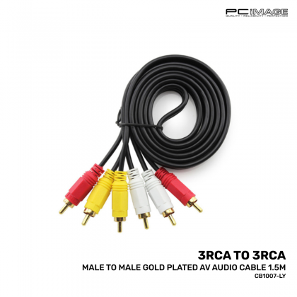 3RCA TO 3RCA Male to Male Gold Plated AV Audio Cable