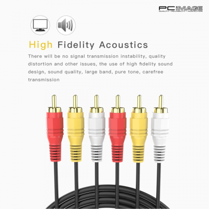 3RCA TO 3RCA Male to Male Gold Plated AV Audio Cable