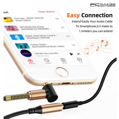 Stereo Audio 3.5MM Male to Female Extension AUX Cable for Car 1.0M