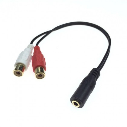 Stereo Audio 3.5MM Female to 2 RCA Female Cable