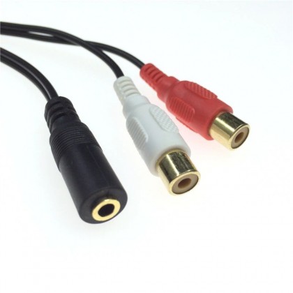 Stereo Audio 3.5MM Female to 2 RCA Female Cable