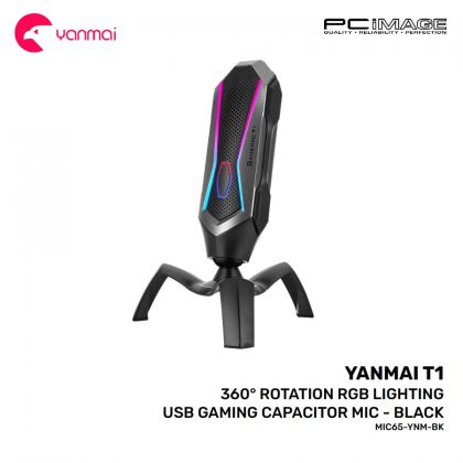 Yanmai T1 360° Rotation RGB Lightning USB Gaming Capacitor Mic Black