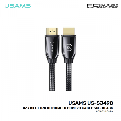 USAMS US-SJ498 U67 8K Ultra HD HDMI to HDMI 2.1 Cable 3M Black