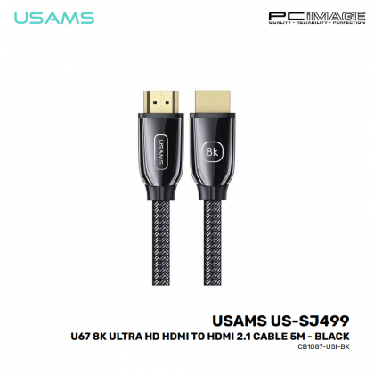 USAMS US-SJ499 U67 8K Ultra HD HDMI to HDMI 2.1 Cable 5M Black