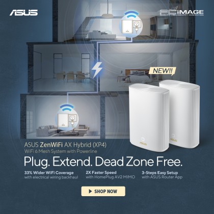 ASUS ZenWiFi AX Hybrid (XP4W-2P) Whole-Home Coverage Mesh