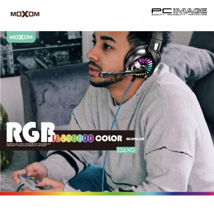 MOXOM MX-EP26 RGB Turbo Gaming Headset 2M Black