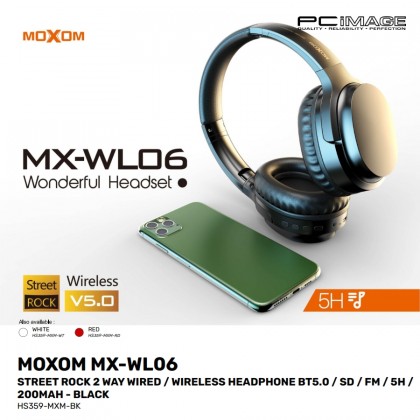 MOXOM MX-WL06 Street Rock Bluetooth FM/SD Card Wireless Headset