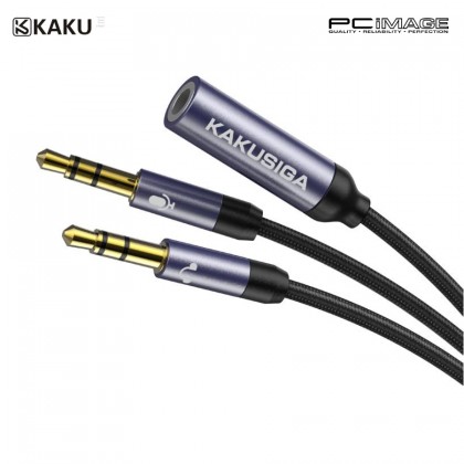 KAKU KSC-569 Feiteng Headphone Splitter 2 Male to Female Extension Cable Black