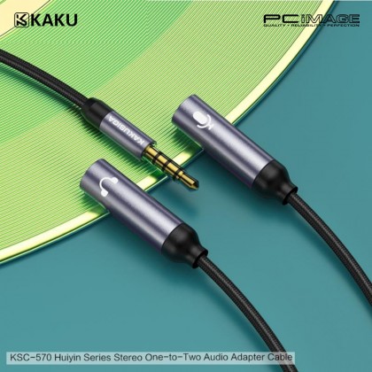 KAKU KSC-570 Huiyin Headphone Splitter Male to 2 Female Extension Cable Black
