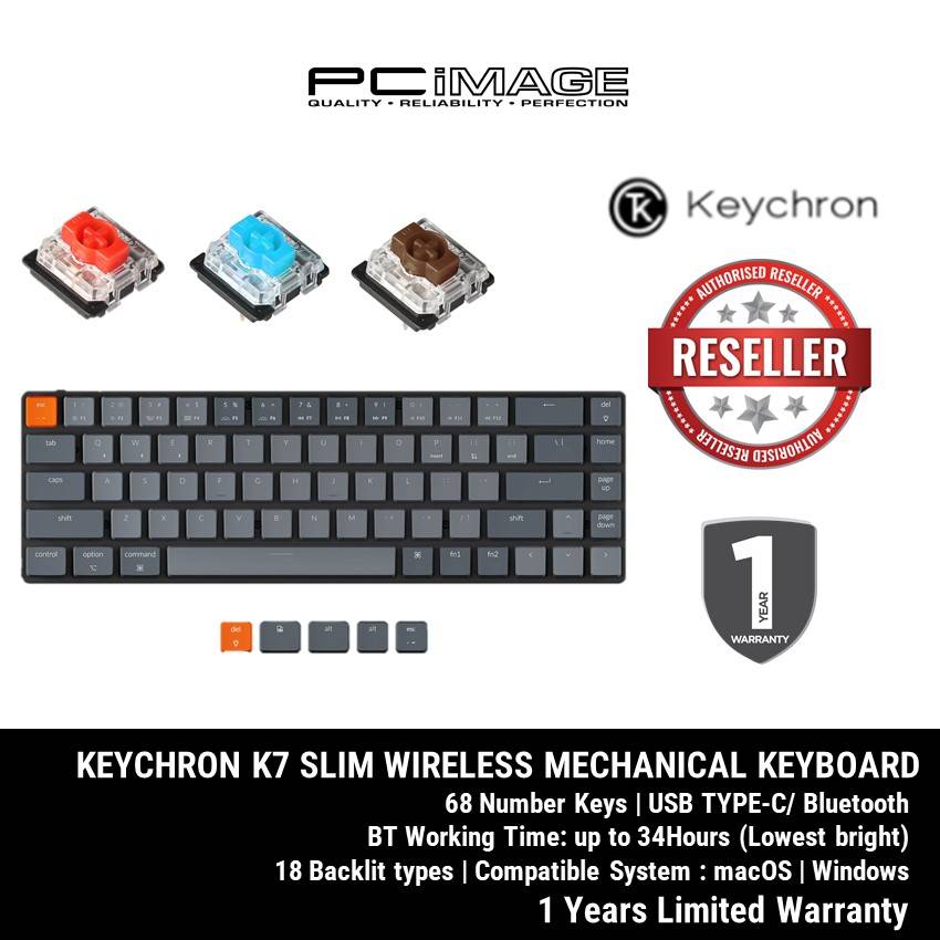 KEYCHRON K7 WIRELESS MECHANICAL GAMING KEYBOARD (NON HOTSWAP ...