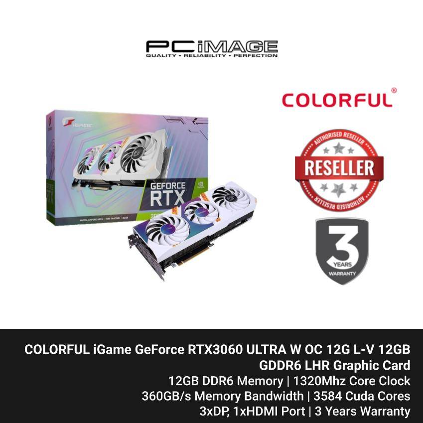 COLORFUL iGame GeForce RTX3060 ULTRA W OC 12G L-V 12GB GDDR6 LHR ...