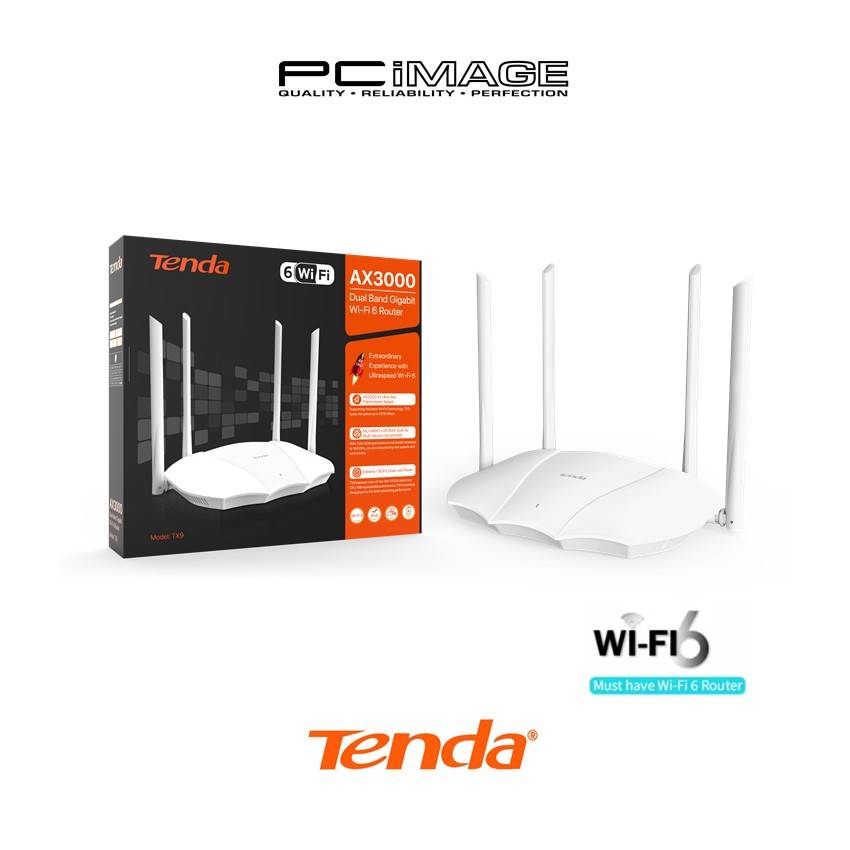 TENDA TX9 AX3000 DUAL BAND GIGABIT WIFI 6 ROUTER COMPATIBLE UNIFI / MAXIS / TIME PC IMAGE