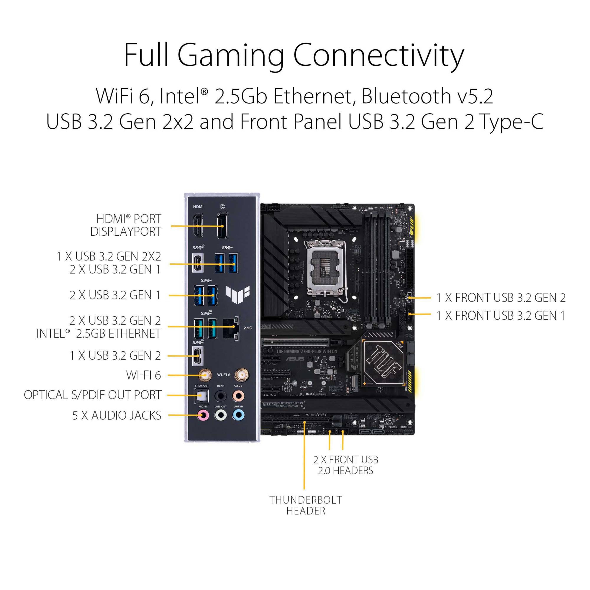 ASUS TUF GAMING Z790-PLUS WIFI D4 Intel® Z790 (LGA1700) ATX Gaming ...
