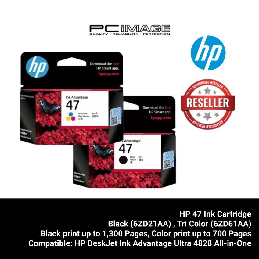 HP 47 Original Ink Advantage Cartridge Black (6ZD21AA) / TriColor