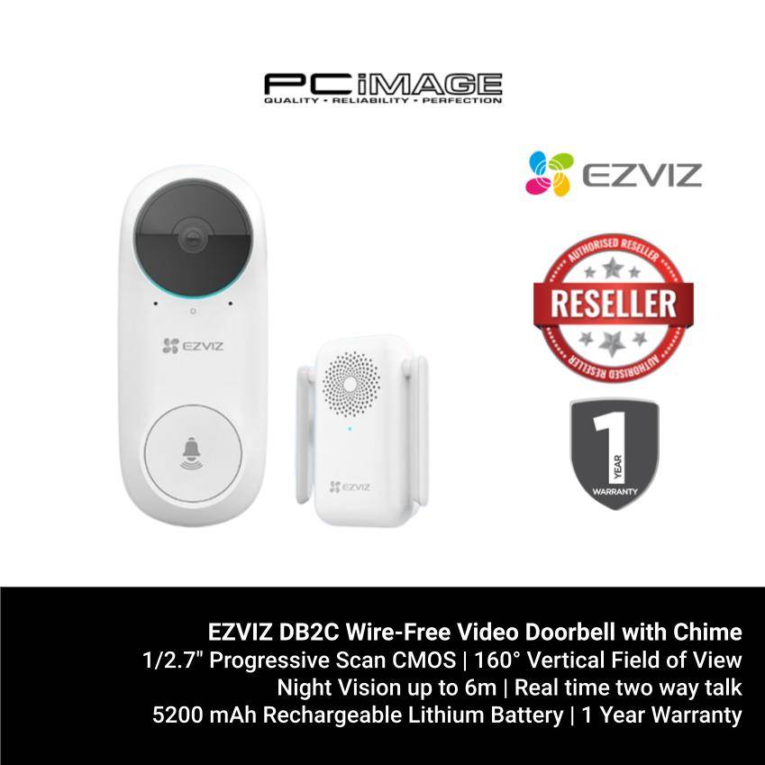 EZVIZ DB2C Wire-Free Video Doorbell with Chime | PC Image