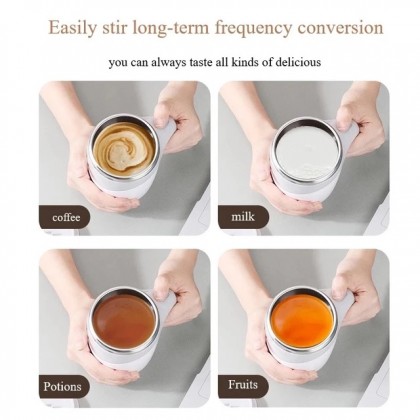 380ML AUTOMATIC MAGNETIC STIRRING MUG 304 STAINLESS STEEL