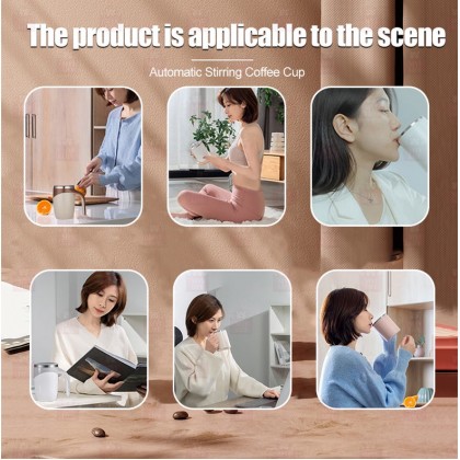 380ML AUTOMATIC MAGNETIC STIRRING MUG 304 STAINLESS STEEL