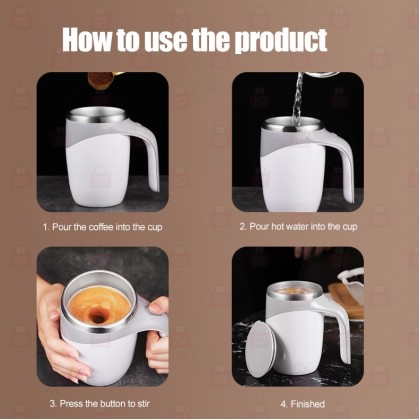 380ML AUTOMATIC MAGNETIC STIRRING MUG 304 STAINLESS STEEL