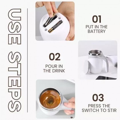 380ML AUTOMATIC MAGNETIC STIRRING MUG 304 STAINLESS STEEL