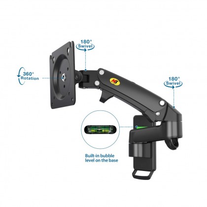 NB NORTH BAYOU F150 GAS STRUT FLEXI WALL MONITOR MOUNT ARM FOR 17"-35" , UP TO 10KG EACH