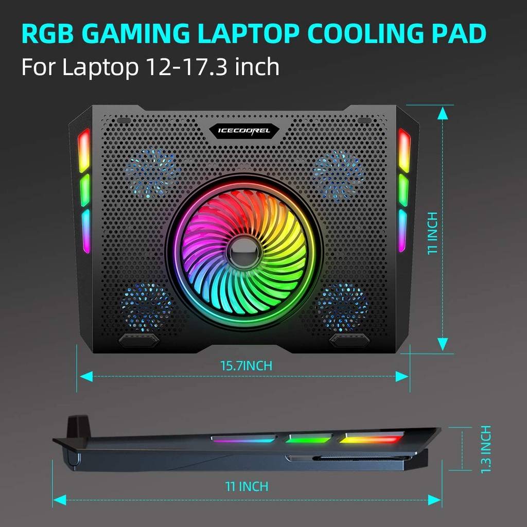 ICE COOLER A13 5 FAN RGB LIGHT COOLERPAD - 2 USB/ 5 LEVEL HEIGHT/10 ...