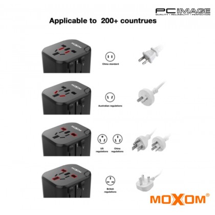 MOXOM MX-HC120 Global Travel Adapter Black