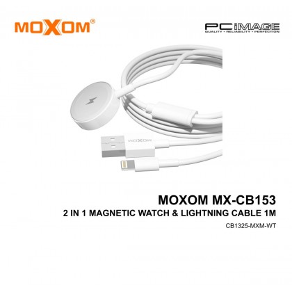 MOXOM MX-CB153 2in1 Magnetic Watch & Lightning Cable 1Meter White