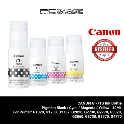 CANON GI-71S Low-Cost Ink Bottle 40ML ( Pigment Black / Cyan / Magenta / Yellow )