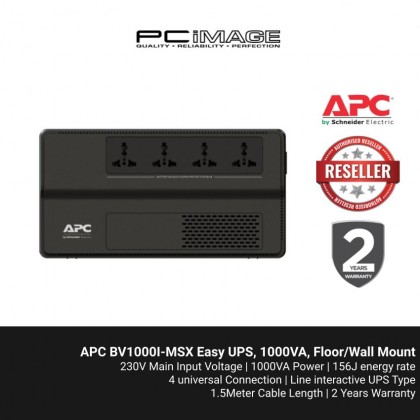 APC BV1000I-MSX Easy UPS, 1000VA, Floor/Wall Mount