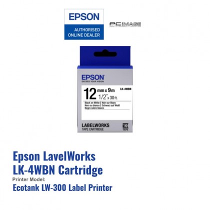 EPSON LK-4WBN LabelWorks Standard LK Tape Cartridge