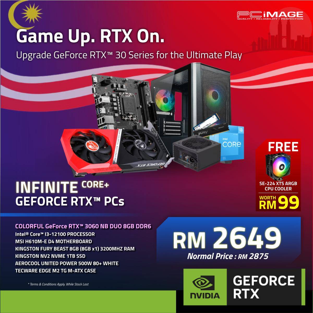 INFINITE CORE+ GEFORCE RTX™ PC Intel Core i312100/ COLORFUL GeForce