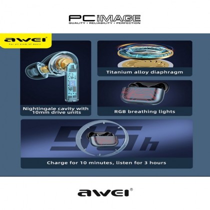 AWEI T29 PRO TRUE WIRELESS GAMING BLUETOOTH EARBUDS | PC Image Malaysia