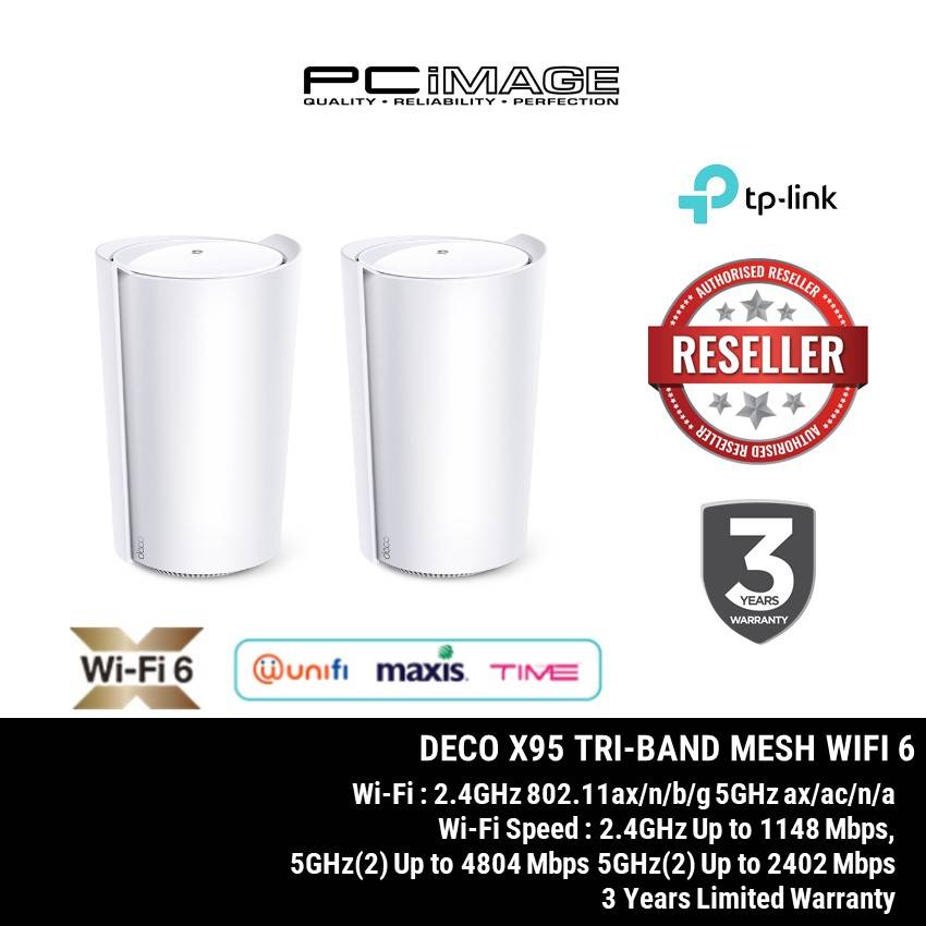 TP-LINK Deco X95 AX7800 Tri-Band Whole Home Mesh WiFi 6 System 