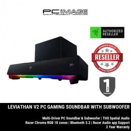 RAZER Leviathan V2 PC Gaming Soundbar with Subwoofer & Chroma RGB RAZER Leviathan V2 PC Gaming Soundbar with Subwoofer & Chroma RGB